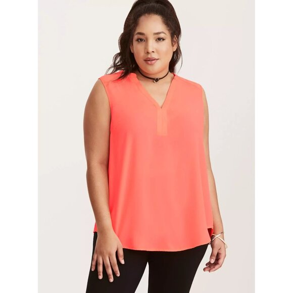 NEW Torrid Harper Georgette Sleeveless Blouse Neon Fiesta Plus Size‎ 1X Women - Picture 13 of 13